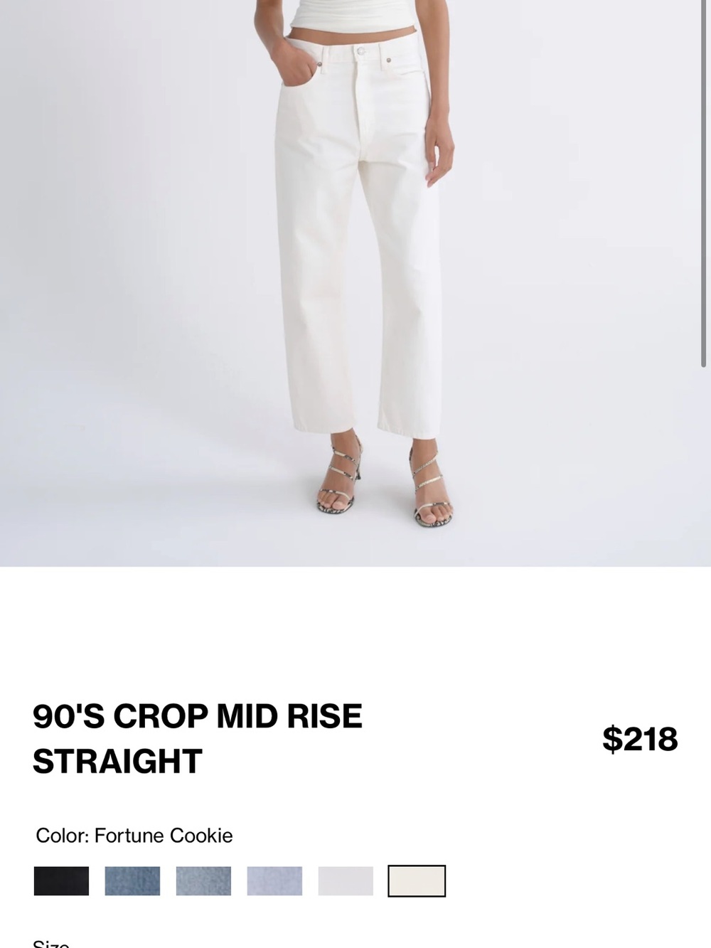 Agolde crop jeans in white